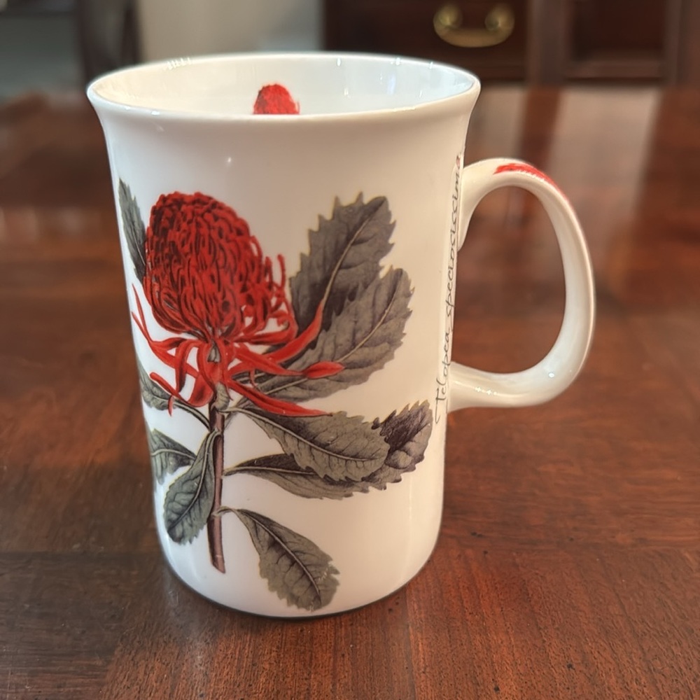 Ashdene Floral Emblems of Australia Floral Mug with Red and Green Design